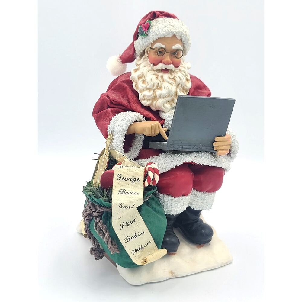 Vintage Clothtique Possible Dreams Santa's New List Computer Laptop Naughty Nice